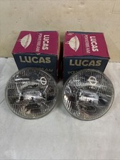 Lucas NOS Pair 7” High Output 75W Driving Lamps /2 Prong Sealed Beam Units. picture