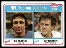 1981 Topps 1980 Scoring Leaders (Ed Murray / John Smith) #4 Patriots Lions picture