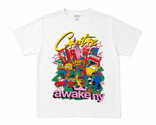 Awake NY x Corteiz NYC Exclusive Short Sleeve Tee White Size Medium Brand New picture