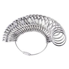 Metal Ring Size Gauges Set Measuring Ring with Mandrel Sizer Finger Sizing HO picture