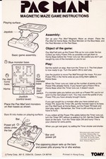 1982 TOMY Pac-Man Magnetic Maze Original Instructions Manual Bally Midway picture
