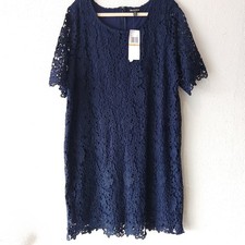 Nina Leonard Navy Blue Lace Dress, Plus size 3X picture