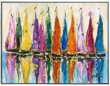 De Toutes Les Couleurs, limited ed. embellished giclee on canvas by Duaiv 25x21 picture