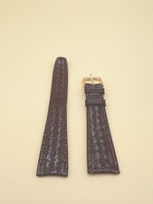 19mm KREISLER Braided Calfskin NOS Vintage Watch Band & Gold-Tone Buckle picture