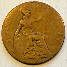 GREAT BRITAIN GB UK KM809 1912 1/2 PENNY OLD ANTIQUE VINTAGE COIN England picture