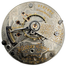 Antique 18s 1903 Elgin Father Time Railroad 21J Pocket Watch Movement 252 USA picture