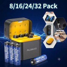 8/16/24/32 PCS 4255mWh AA Rechargeable Lithium Battery 1.5V Fast Charger Box picture
