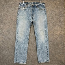 Vintage Levi's 501 0109 Jeans Adult 36x30 (fits 33x30) Acid Wash Denim 80s USA picture