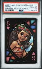 2022 MOANA PSA 10 TENYO DISNEY CHARACTER STAINED GLASS PLAYING CARD 8 HEARTS  picture