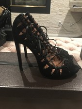 Alaia Chaussure Chamus Noir Lace Up Heels 38 $2,450 picture