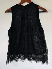 Love Fire Blouse Womens L Black Fairy Grunge Goth Witchy Whimisigoth Sheer Emo picture