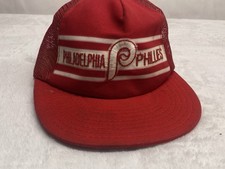 Vintage Philadelphia Phillies Red Baseball Trucker Hat picture