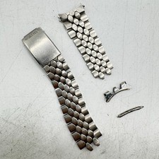 Vintage 19mm Seiko Wristwatch Band Stainless Steel Stelux Snake Link Hong Kong picture