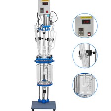 Uimoso 5L Jacketed Glass Reactor 110V Reaction Vessel 100w Digital 0-1200r/min picture