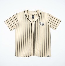 Vintage-Look Los Angeles Baseball Jersey – Light Brown & Black | Medium | picture