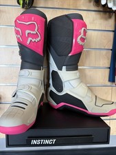 Fox Racing Grey/ Pink Instinct Boots | 24347-453-12 | Adult Size 12 picture