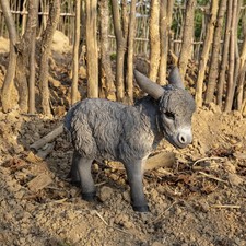 Medium Standing Donkey Resin Sculpture Garden Statue Home Decor Farm Animal Yard picture
