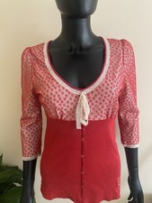 Vive Maria Women Red Lace Top Shirt Size M 3/4 Sleeve Designer Y2K Gothic picture