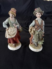 Vintage Clifton Fine China Bisque Porcelain Figurine Pair - Boy & Girl KW5968 picture