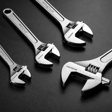 WORKPRO 4-piece Adjustable Wrench Set, Forged, Heat Treated, Chrome-plated USA picture