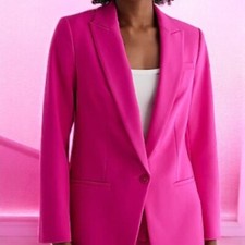 EXPRESS Women's Editor One Button Boyfriend Blazer, Neon Berry 259 picture
