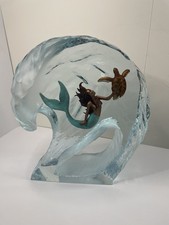 Wyland Mermaid In The Curl Lucite Sculpture Limited Edition  with certificate  picture