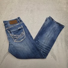 BKE Jake Mens 32x30 Jeans Blue Cotton Blend Straight Fit Denim Casual Distressed picture
