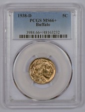 1938-D Toned Buffalo Nickel from the Denver Mint Graded MS66+ by PCGS picture