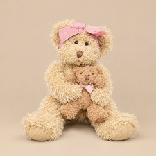 Russ Berrie Marmie Teddy Bear Plush w/ Baby & Pink Bow 10