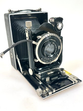 Vintage Ihagee 9x12 Folding Plate Camera lens Tessar 10.5cm Carl Zeiss Works picture