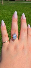 5.05ct Champagne Antique Cut Marquise Lab Created Diamond Ring picture