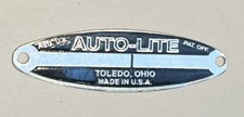 Vintage Auto-Lite Metal Data Tag NOS Metal Data Tag Badge Plate picture