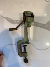 Turner & Seymore Cast Iron Pea Sheller Blue Streak Antique Vintage Made in USA picture