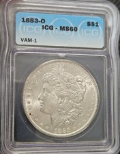 1883 O S$1 Morgan Silver Dollar I CG  MS 60 picture