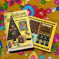 Vintage 1975 Quillwork The Craft of Paper Filigree & 1981 Macramé Books Lot picture