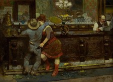 John Falter : Western Saloon Scene : Roundup Wages Cowboy Art Print picture