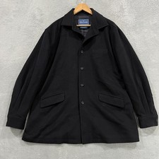 Vintage Faconnable Trencn Coat Jacket Large 100% Wool Academia Minimalist 90s picture