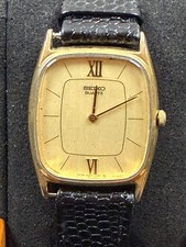 Vintage Seiko Chariot 2620-5050 Mens SGP Gold Plated Quartz Watch 26mm Japan picture