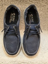 BOBS by Skechers Women 8.5 Memory Foam Blue Denim Slip On Loafers Casual picture