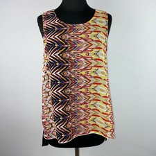 Alberto Makali Tank Top Womens M Patterned Slits Hi-Lo Keyhole Back Artsy Office picture