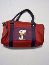 Vintage 1970’s 80’s Peanuts Snoopy Woodstock Nylon Bag Duffel Gear Graphics Red picture