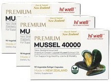 Hi Well NEW ZEALAND Premium Green Lipped Mussel 40000 90 capsules picture