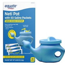 Equate Neti Pot with 50 Saline Packets Nasal Wash System for Sinus Congestion picture