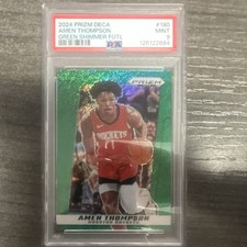2024-25 Panini Prizm Deca Amen Thompson #180 Green Shimmer Prizm /12 Rockets picture