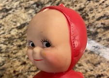 Vintage 1965 Cameo Kewpie Rubber Doll Squeaky Toy 6.5” Baby Red Devil Figurine picture