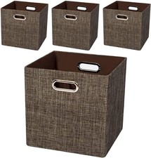 Heavy-duty fabric drawers, 11 x 11 inches, set of 4, brown picture