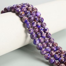 Dark Purple Sea Sediment Jasper Smooth Round Beads 4mm 6mm 8mm 10mm 15.5