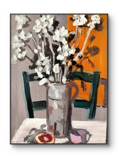 SAMATOWIC Flower Still Life11x14 Abstract Expressionism Signed Original Art 386 picture