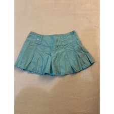 Aeropostale Womens Pleated Skort Light Blue Y2K Mini Skirt Shorts Size 3/4 picture