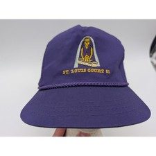 Vintage Yupoong St Louis Court 81 Purple Rope Hat Leather Strapback Cap picture